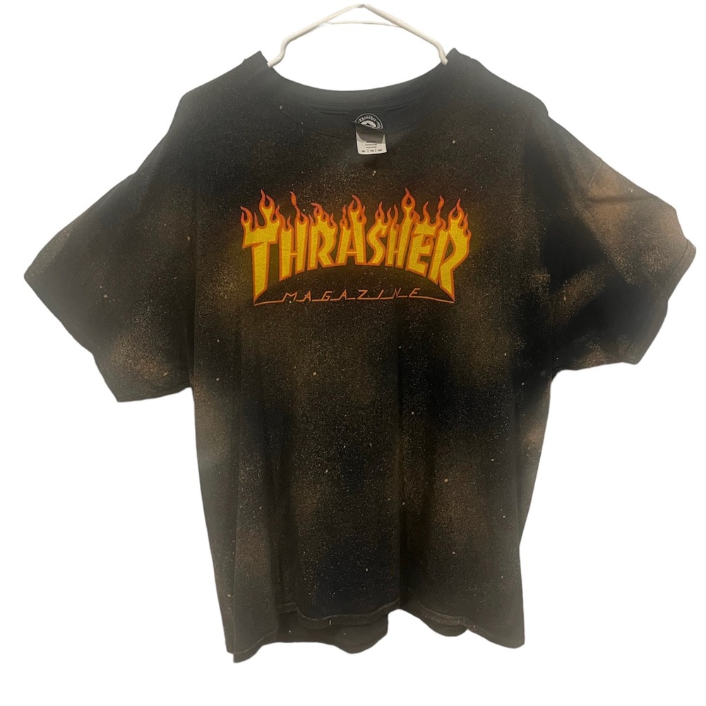 Trasher Magazine tshirt black tie dye / acid dye XL shirt
